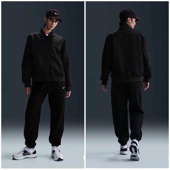 Nike Destroyer Oversized Woven Bomber Jacket Women's M BLack HJ0971-010 $155 NWT - Picture 13 of 13